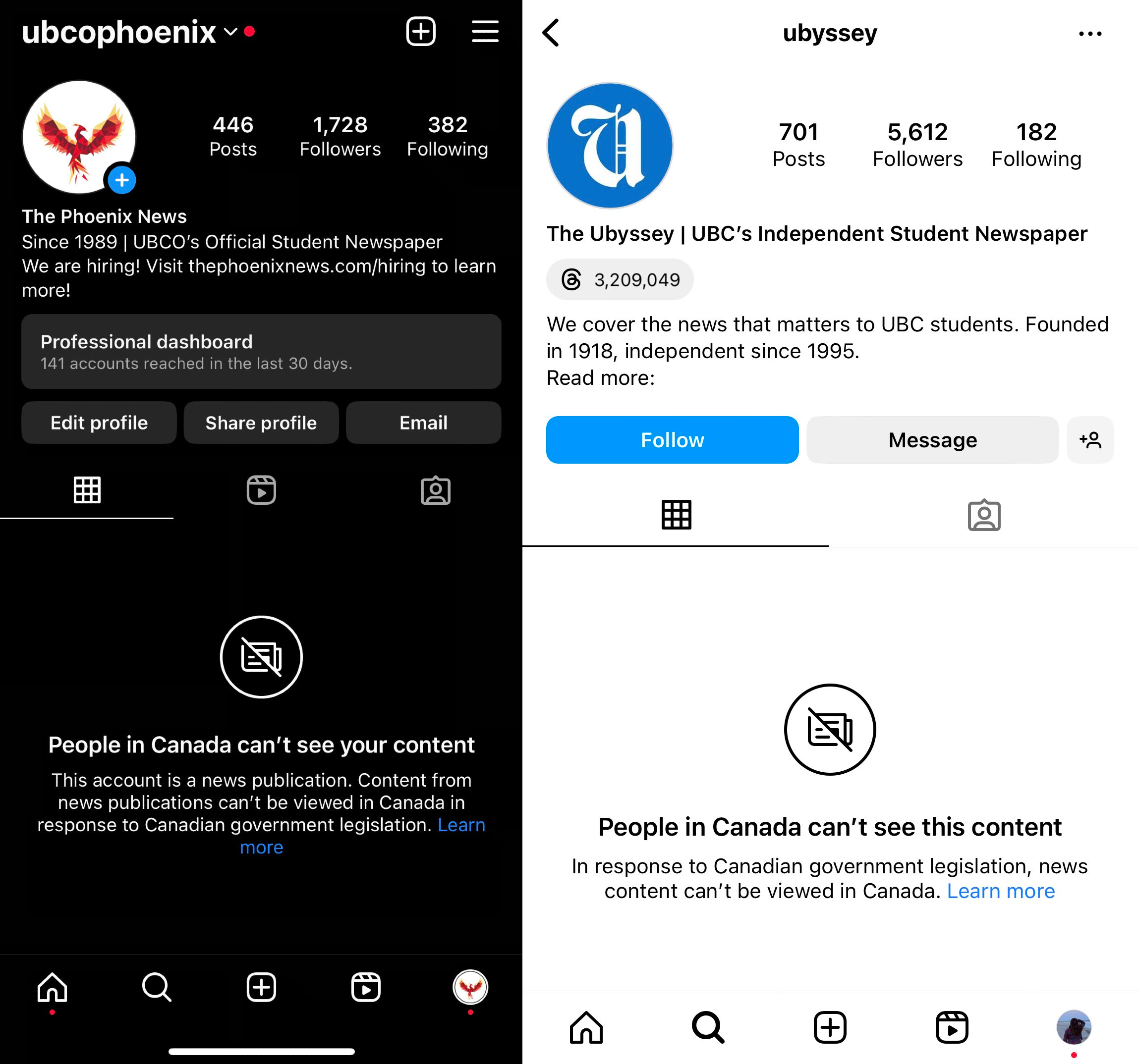 Meta news ban spurs changes at UBC Okanagan and UBC Vancouver student newspapers